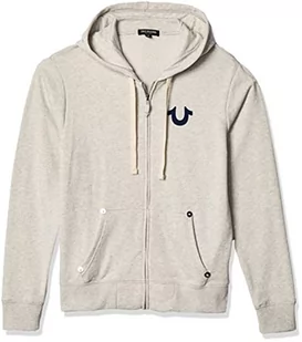 True Religion Bluza męska z kapturem, Szarobeżowy, L - Bluzy męskie - miniaturka - grafika 1