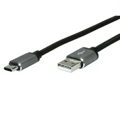 Kable USB - Roline 11029029 Kabel USB 3 M USB 2.0 USB A USB C Czarny, Srebrny - miniaturka - grafika 1