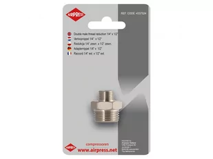 Redukcja nyplowa w blistrze 1/4" x 1/2" Airpress 4337524 - Akcesoria pneumatyczne - miniaturka - grafika 1