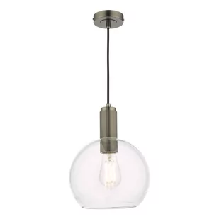 Lampa wisząca Nikolas Pendant Antique Chrome Round Clear Glass - Lampy sufitowe - miniaturka - grafika 1
