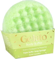 Inne akcesoria do pielęgnacji dzieci - Bomb Cosmetics Gelato Body Buffer gąbka do mycia ciała Warm Croissant &amp Pistachio 200g - miniaturka - grafika 1