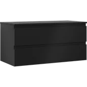 Szafki łazienkowe - Mexen Orio szafka łazienkowa podumywalkowa 100 cm z blatem, 2 szuflady, czarna mat - 91A10-10047-2-BFFC71 - miniaturka - grafika 1