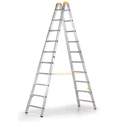 Drabiny - ALVE Aluminiowa drabina FORTE, 2 x 10 szczebli, wysokość 2,83 m 558024 - miniaturka - grafika 1