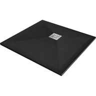 Brodziki prysznicowe - Mexen Stone+ brodzik kompozytowy kwadratowy 80 x 80 cm, czarny - miniaturka - grafika 1
