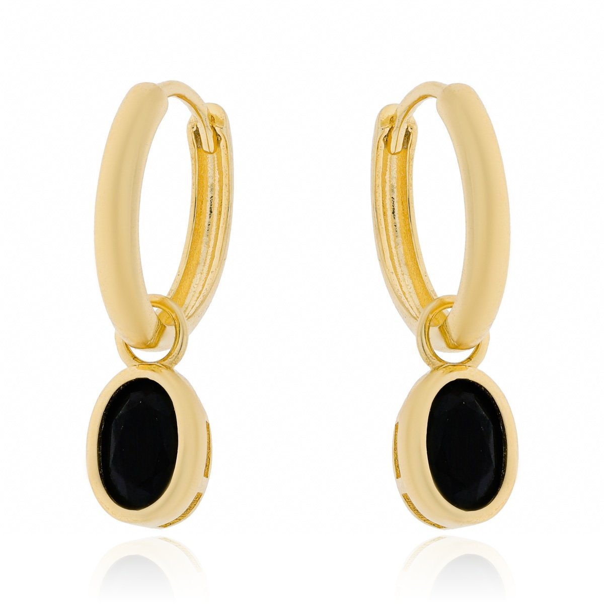 Złote kolczyki z wiszącymi cyrkoniami kółka, koła pr. 333