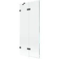 Parawany nawannowe - Mexen Lunar parawan nawannowy 2-skrzydłowy lewy 80 x 150 cm, transparent, gun metal - 897-080-100-95-00-L - miniaturka - grafika 1