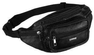 Skórzana czarna saszetka nerka męska na biodra lub przez ramię ROVICKY mała miejska saszetka na suwak kieszonki szeroki regulowany pasek z mocnym za.. - Nerki Skórzana czarna saszetka nerka męska na biodra lub przez ramię ROVICKY mała miejska saszetka na suwak kieszonki szeroki regulowany pasek z mocnym za.. - Nerki - miniaturka - grafika 1
