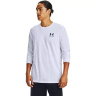 Koszulki sportowe męskie - Męski longsleeve treningowy Under Armour  Sportstyle Left Chest Ls - biały - UNDER ARMOUR - miniaturka - grafika 1