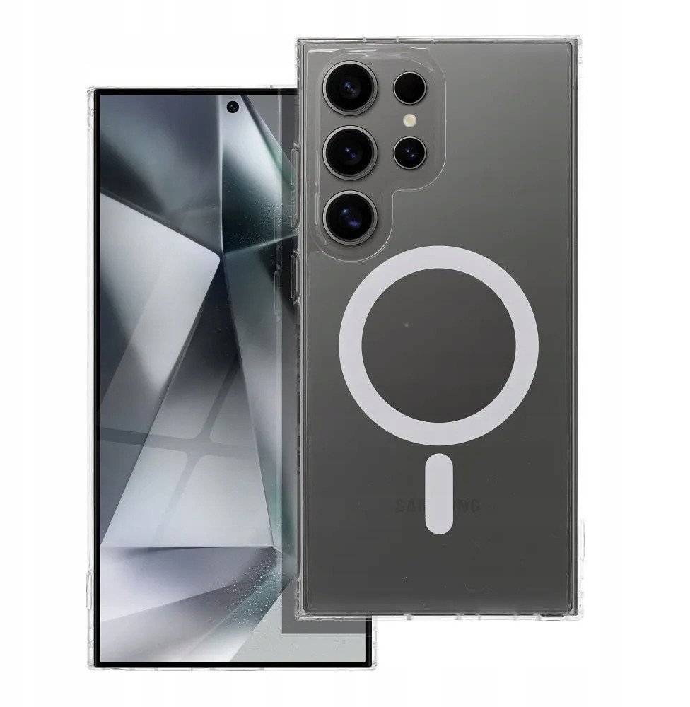 Futerał FROST MAG COVER kompatybilny z MagSafe do SAMSUNG S25 Edge transparentny