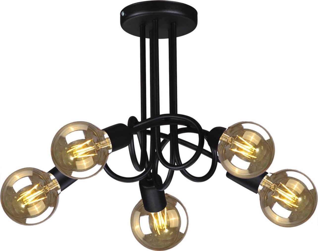 Lampa sufitowa Lumes Czarna loftowa lampa sufitowa supeł - S147-Tova