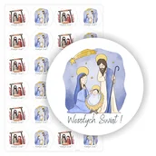 Akcesoria do pakowania - Świąteczne naklejki etykiety nalepki na święta Boże Narodzenie ma prezenty upominki paczki pod choinkę, arkusz 24 szt., drukant E-BN_11 - miniaturka - grafika 1