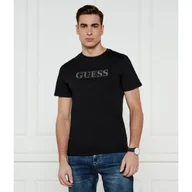 Koszulki męskie - GUESS T-shirt EMBELLISHED LOGO Slim Fit - miniaturka - grafika 1