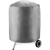 Pokrowce na grilla - Okrągły szary pokrowiec na grilla z tafty poliestrowej 190T, srebrny tył, wodoodporny, wiatroszczelny, odporny na promieniowanie UV i rozdarcia - miniaturka - grafika 1