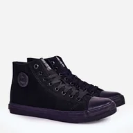 Trampki męskie - Trampki męskie materiałowe wysokie Big Star FF174550 43 Czarne (5900714206970) - miniaturka - grafika 1