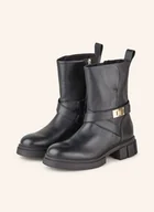 Botki damskie - Tommy Hilfiger Botki Motocyklowe schwarz - miniaturka - grafika 1