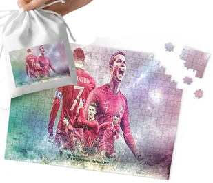 PUZZLE - Cristiano Ronaldo WZORY DLA MAŁEGO PIŁKARZA 110EL + WORECZEK - Puzzle - miniaturka - grafika 1