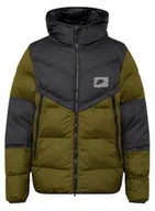 Kurtki męskie - Męska zielona kurtka Nike Logo z kapturem DX2040-011 S - miniaturka - grafika 1