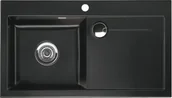 Zlewozmywaki - SystemCeram STEMA 90 | komora LEWA | NERO 68 (czarny połysk) (50530168) - miniaturka - grafika 1