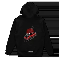 Bluzy męskie - Czarna bluza z kapturem Toyota Supra mk4 Red Sun-L - miniaturka - grafika 1
