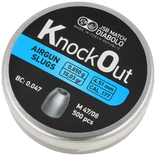 Śrut JSB KnockOut Slugs .177 / 4.51 mm 0.650 g, 500 szt (546124-500) - Amunicja do wiatrówek - miniaturka - grafika 1