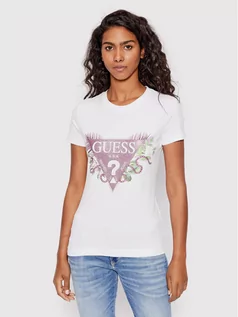 Koszulki i topy damskie - Guess T-Shirt W2YI29 J1311 Biały Slim Fit - grafika 1