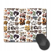 Podkładki pod mysz - Podkładka pod myszkę mysz GRZYBY LEŚNE z grzybami PREZENT DLA GRZYBIARZA - miniaturka - grafika 1