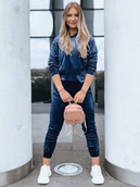 Dresy damskie - Granatowy damski komplet welurowy SO COMFY Dstreet AY0884-L/XL - miniaturka - grafika 1