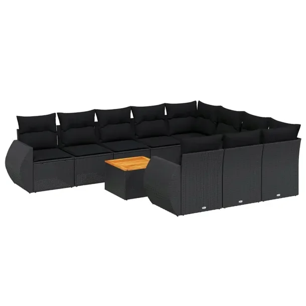 Zestaw wypoczynkowy z czarnego rattanu PE, wymiary: 62x62x69 cm, 55x62x69 c