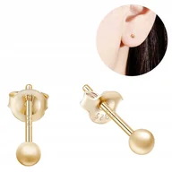 Biżuteria dla dzieci - Kolczyki srebrne damskie kulki srebro 925 dla kobiety sztyfty pozłacane - miniaturka - grafika 1
