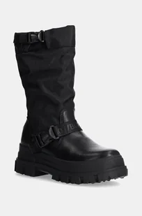 Buffalo kozaki Aspha Com On damskie kolor czarny na płaskim obcasie 1220047-BLK - Kozaki damskie - miniaturka - grafika 1