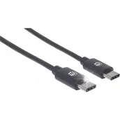 Kamery cyfrowe - akcesoria - Kabel USB-C Manhattan 354882 3m męska Czarny - miniaturka - grafika 1