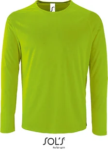 SOLS Koszulka męska z długim rękawem Sportowa 02071 Zielony Neonowy S - Koszulki męskie - miniaturka - grafika 1