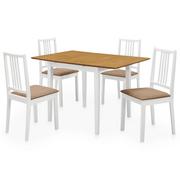 Stoły z krzesłami - vidaXL 5-częściowy zestaw mebli do jadalni, MDF, biały - miniaturka - grafika 1