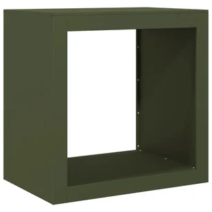 vidaXL Stojak na drewno opałowe, zielony, 60x40x60 cm, stalowy - Wózki magazynowe - miniaturka - grafika 1