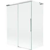 Parawany nawannowe - Mexen Rox L parawan nawannowy 2-skrzydłowy rozsuwany 120 + 70 x 150 cm, transparent, chrom - 8C9L-120-070-01-00 - miniaturka - grafika 1