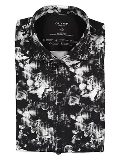 Koszule męskie - OLYMP Koszula "24/7 No 6 six" - Super Slim fit - w kolorze czarno-białym - grafika 1