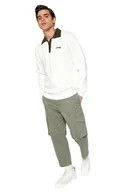 Bluzy męskie - TRENDYOL MAN BLUZA MĘSKA BIAŁA Z KOŁNIERZYKIEM I NAPISEM FOCUS S 5DA - miniaturka - grafika 1