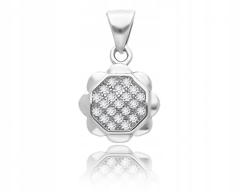 Zawieszka srebrna 925 wisiorek damski z cyrkoniami