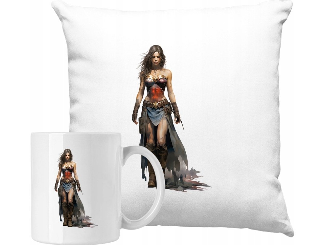 ZESTAW PODUSZKA + KUBEK Wonder Woman Marvel Pomysł Na Prezent +IMIĘ