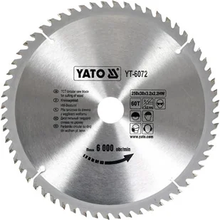 YATO PIŁA TARCZOWA Z WĘGLIKIEM 250X60X30 MM (YT-6072) - Tarcze do pił - miniaturka - grafika 1
