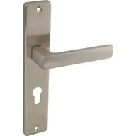 Klamki - Klamka do drzwi wewnętrznych z długim szyldem do wkładki Eureka Nikiel - miniaturka - grafika 1