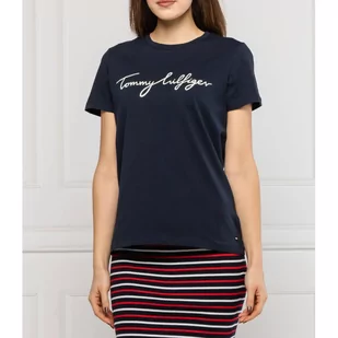 Tommy Hilfiger T-shirt | Regular Fit - Koszulki i topy damskie - miniaturka - grafika 1