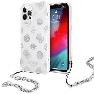 Guess nakładka do iPhone 12 Pro Max 6,7" GUHCP12LKSPESI srebrna hard case Peony Chain Collection GUE001323 - Etui i futerały do telefonów - miniaturka - grafika 1
