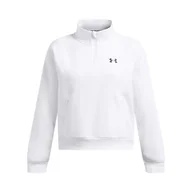 Bluzy sportowe damskie - Damska bluza treningowa Under Armour UA  Armour Fleece Pro  Zip - biała - UNDER ARMOUR - miniaturka - grafika 1