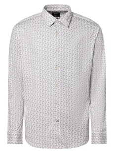 JOOP! Koszula męska łatwa w prasowaniu Mężczyźni Slim Fit Bawełna biały wzorzysty, 42 - Koszule męskie - miniaturka - grafika 1