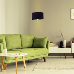 Czarna lampa podłogowa do czytania w salonie FIDŻI GOLD - Lampy stojące - miniaturka - grafika 1