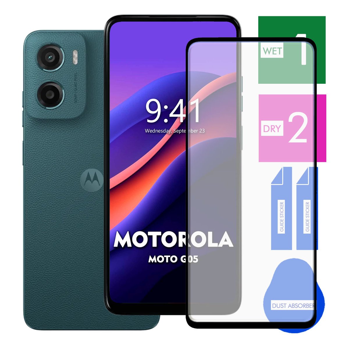 SZKŁO HARTOWANE DO MOTOROLA MOTO G05 NA TELEFON PEŁNE CAŁY EKRAN 9H 5D