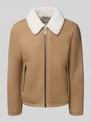 Kurtki męskie - Kurtka skórzana o kroju regular fit z naturalnej skóry jagnięcej model ‘MONTY’ - miniaturka - grafika 1