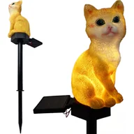 Lampy ogrodowe - LAMPA SOLARNA KOT WBIJANA LAMPKA OGRODOWA LED - miniaturka - grafika 1