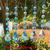 Inne - 5 Pasm Szklany Łapacz Słońca - Współczesny Ogrodowy - Dekoracja Okienna DIY na Ślub/Święta - Bez Piór - Długość 16Cm/6.3In - Łapacz Słońca ze - miniaturka - grafika 1